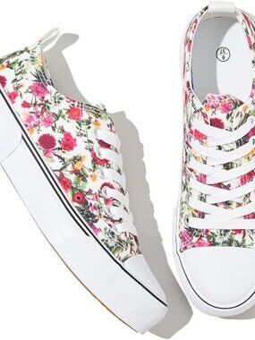 Adokoo Canvas Tennis Shoes for Women Low Top Casual Sneakers. NEW IN BOX